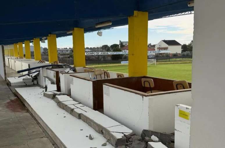 Est&aacute;dio do Alcains sofreu com os ventos de 150km/h &ndash; Reprodu&ccedil;&atilde;o/Facebook