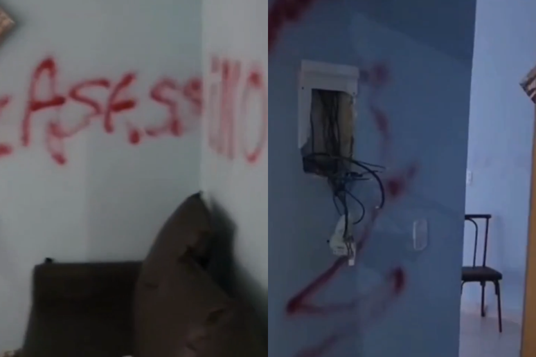 Apartamento de s&iacute;ndico suspeito de matar corretora em GO &eacute; destru&iacute;do e pichado: 'Assassino'