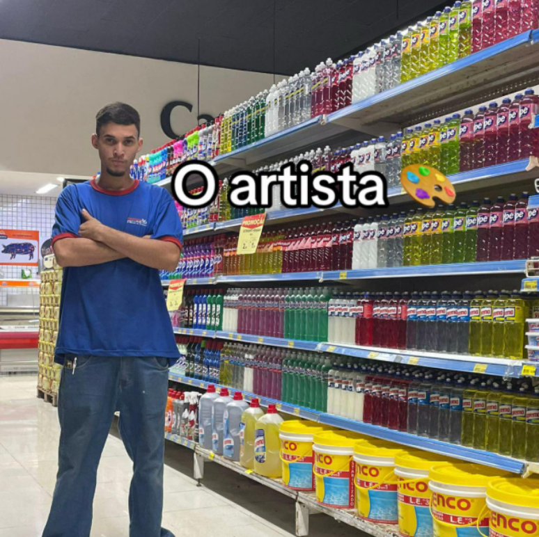 Repositor de supermercado viraliza ao transformar organiza&ccedil;&atilde;o de prateleiras em arte