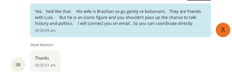 Mensagens atribu&iacute;das a Jeffrey Epstein e Steve Bannon