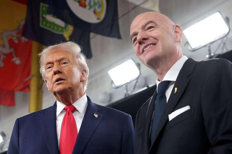 Donald Trump e Infantino sorteio de grupos da Copa do Mundo &ndash;