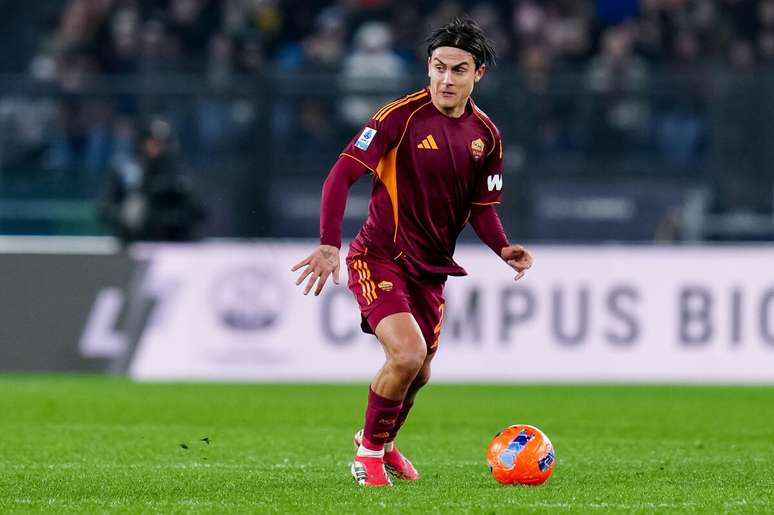 Paulo Dybala (Roma) durante jogo contra o Milan, no dia 25.01.2026