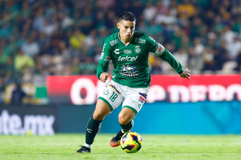 James Rodr&iacute;guez em a&ccedil;&atilde;o pelo Le&oacute;n (Photo by Leopoldo Smith/Getty Images)