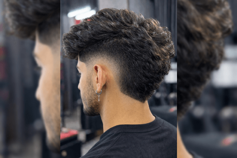 O corte moicano com fade combina topo destacado e laterais em degrad&ecirc; para um visual moderno e marcante 