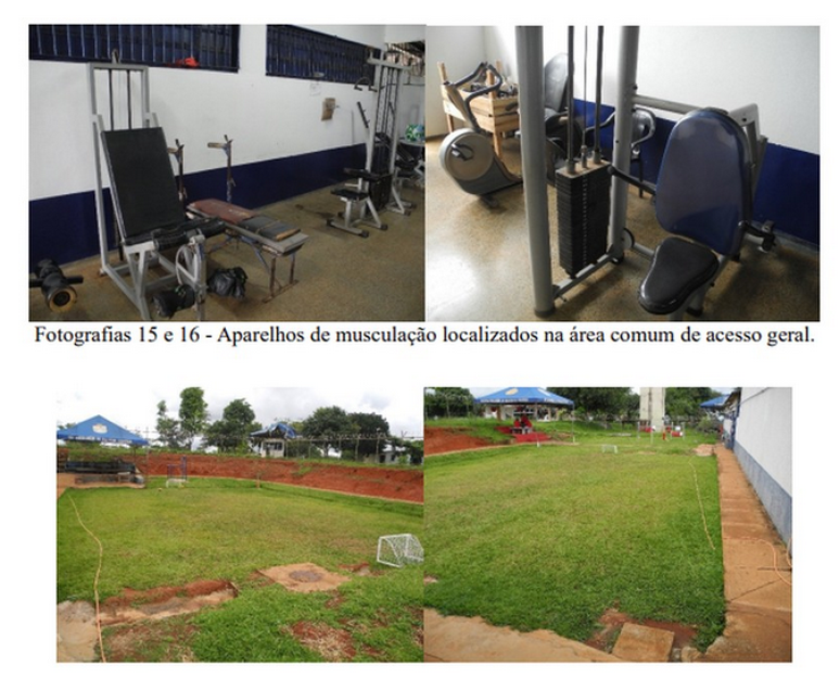 Academia e campo onde Bolsonaro e outros presos podem se exercitar