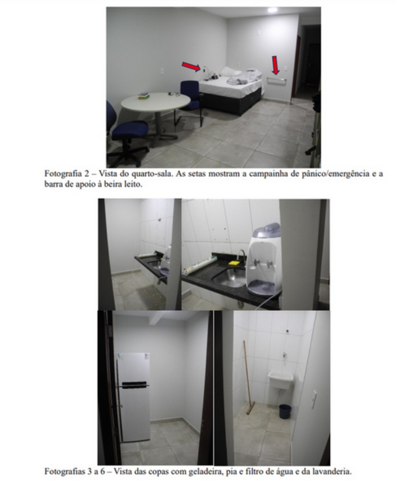 O laudo tamb&eacute;m mostra imagens da cela onde Bolsonaro est&aacute; cumprindo pena