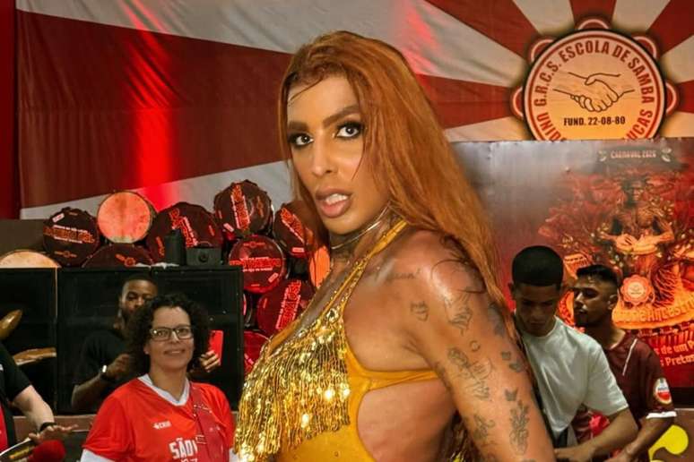 Pepita durante evento na escola Unidos de S&atilde;o Lucas