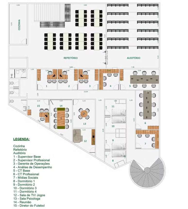 Planta do novo centro de excel&ecirc;ncia &ndash;