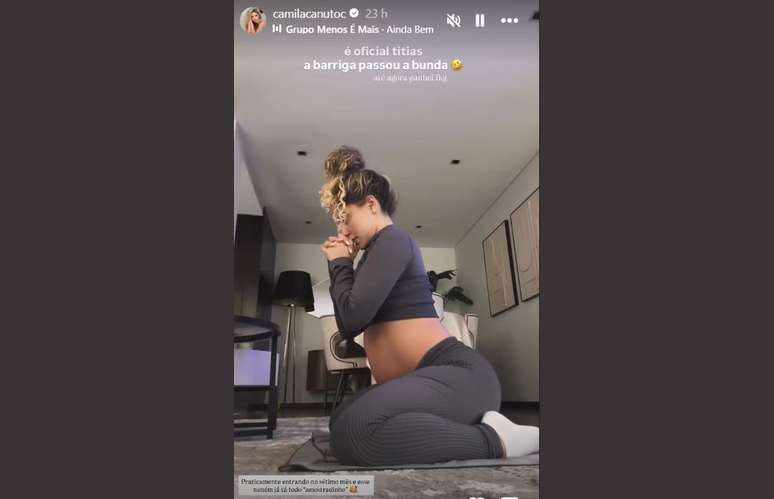 Camila Canuto se aproxima do s&eacute;timo m&ecirc;s de gravidez &ndash;