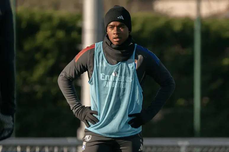 Endrick durante treinamento do Lyon &ndash;
