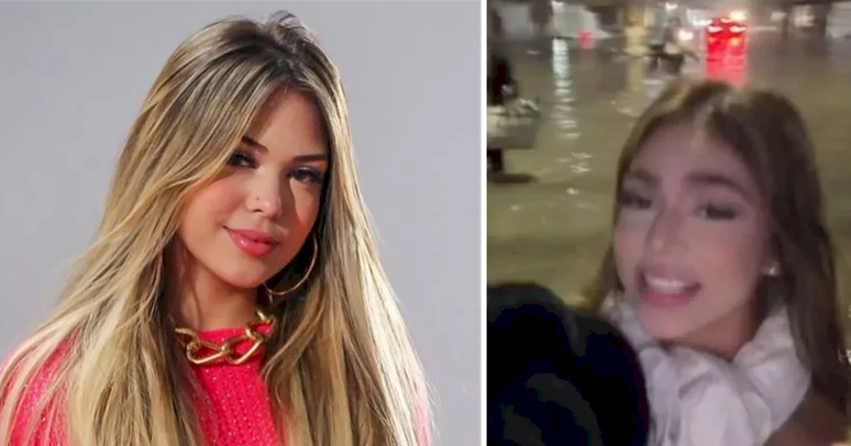 Melody enfrenta alagamento e abandona carro no Rio