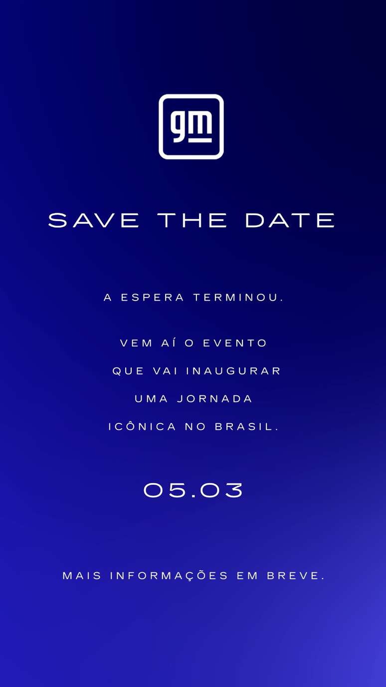 Convite para evento oficial da GM no Brasil