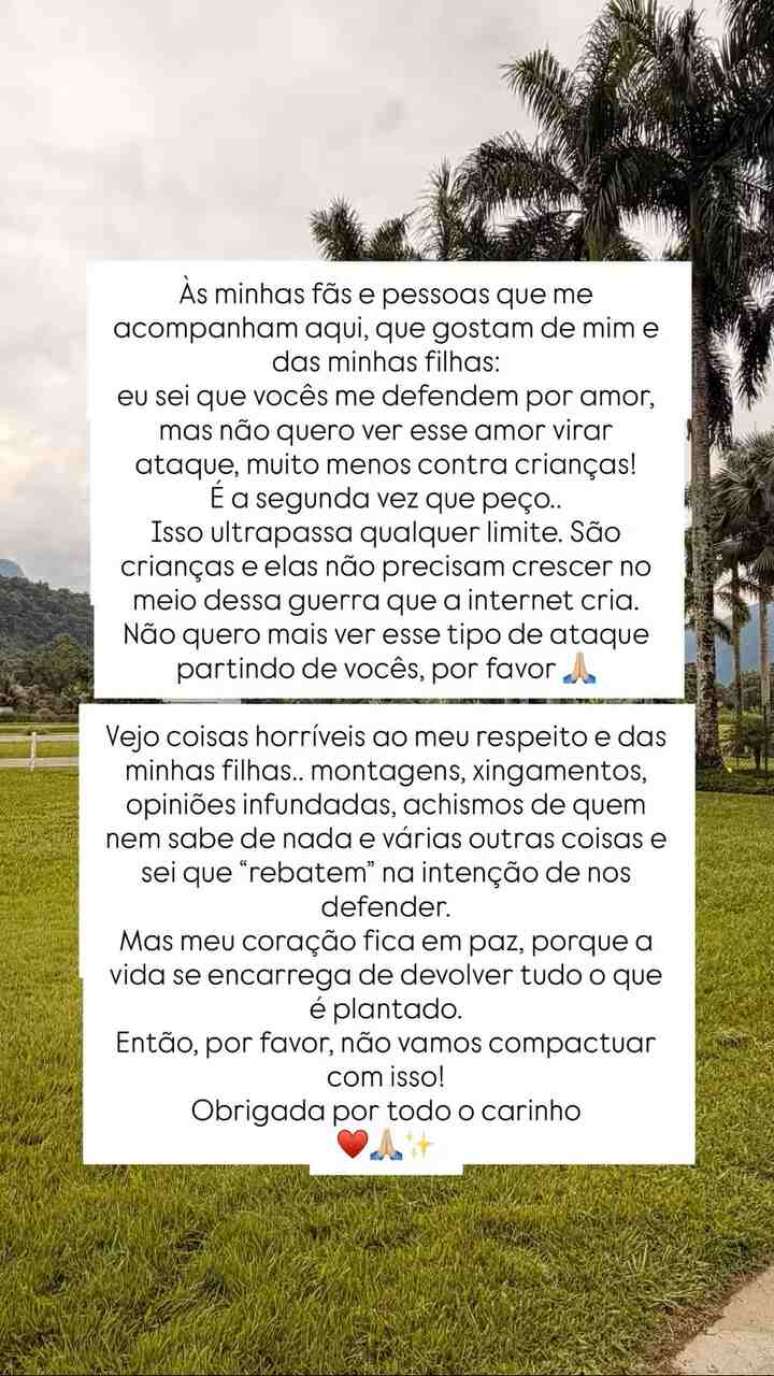 Apelo feito atrav&eacute;s dos stories &ndash; Foto; Reprodu&ccedil;&atilde;o/Instagram