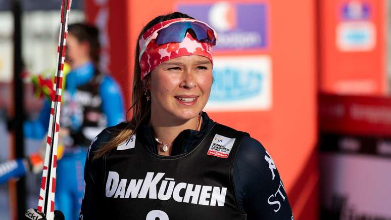 Annika Malacinski na Copa do Mundo de Combinado N&oacute;rdico na &Aacute;ustria, em janeiro de 2026