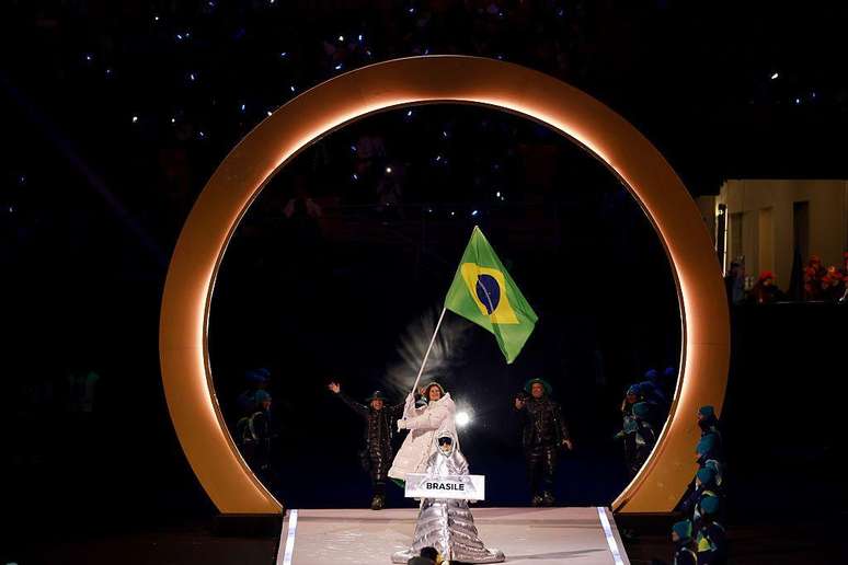 Braathen foi porta-bandeira do Brasil na cerim&ocirc;nia de abertura da Olimp&iacute;ada