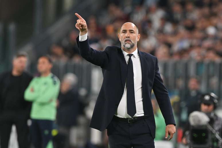Igor Tudor durante partida da Juventus 