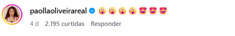 Coment&aacute;rio de Paolla Oliveira no v&iacute;deo de Tha&iacute;sa Fran&ccedil;a