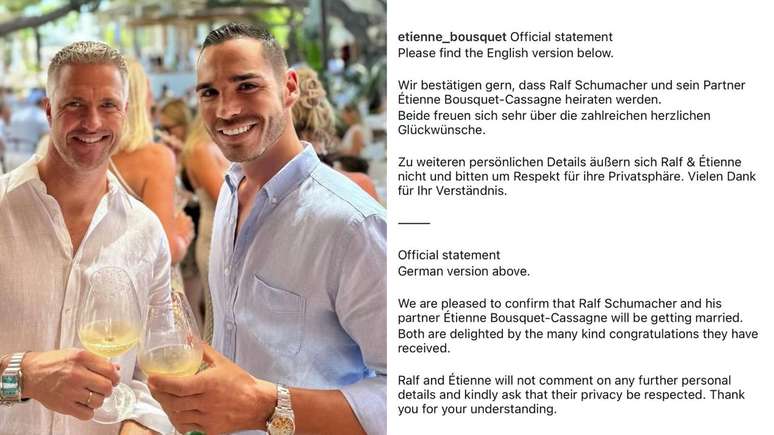 Casal est&atilde;o juntos desde 2024 e planeja fazer cerim&ocirc;nia de casamento de tr&ecirc;s dias em Saint-Tropez, no sul da Fran&ccedil;a