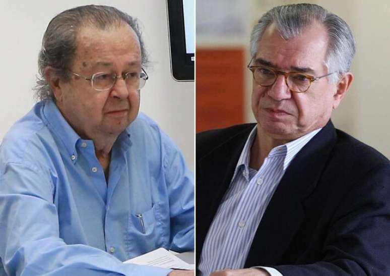 Os cientistas pol&iacute;ticos Francisco Weffort e Jos&eacute; &Aacute;lvaro Mois&eacute;s, autores do livro 'Crise da Democracia Representativa e Neopopulismo no Brasil'.