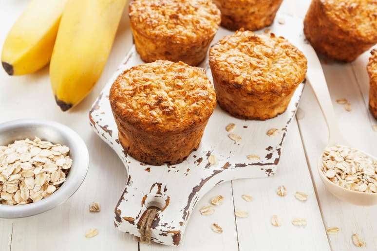 Muffin de banana e aveia 