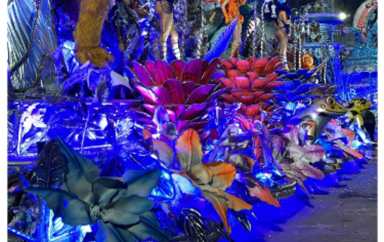 Gaviões da Fiel కారుపై నీలి రంగు వివరాలు