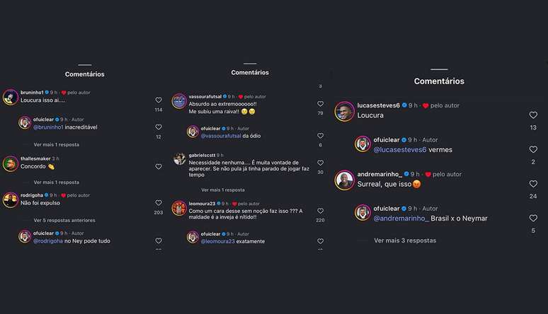 Atletas protestam nos coment&aacute;rios da publica&ccedil;&atilde;o &ndash;