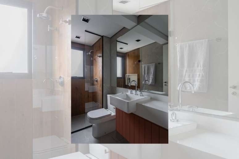 A combina&ccedil;&atilde;o de diferentes tons e texturas resulta em projetos elegantes e surpreendentes Projeto: Camila Palladino |