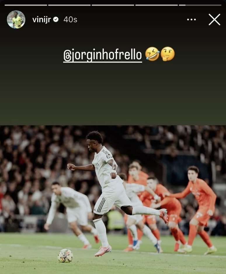 Men&ccedil;&atilde;o a Jorginho, do Flamengo, no Instagram &ndash;