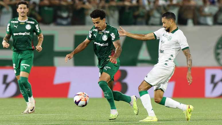 Lucas Evangelista em a&ccedil;&atilde;o no duelo entre Palmeiras x Guarani pelo Paulist&atilde;o &ndash;