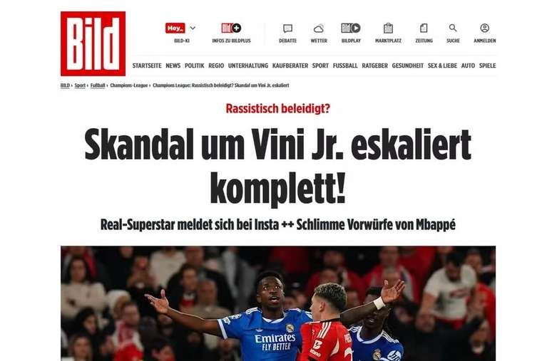 Imprensa internacional destaca gola&ccedil;o de Vini Jr. e den&uacute;ncia de racismo em vit&oacute;ria do Real &ndash;