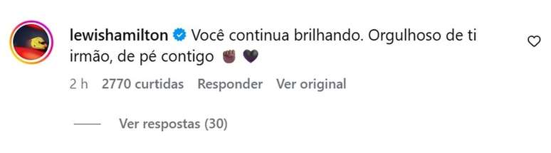 Comentario de Lewis Hamilton &ndash;