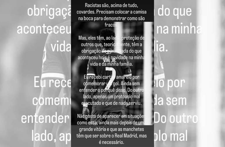 Vini Jr se pronuncia nas redes sociais &ndash;