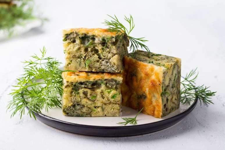 Torta de abobrinha com espinafre 