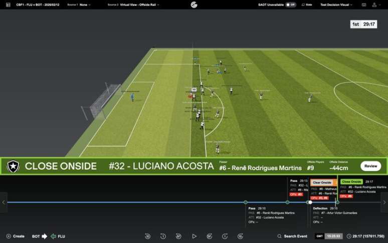 Impedimento semiautom&aacute;tico apontou posi&ccedil;&atilde;o legal de Luciano Acosta