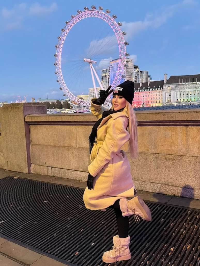 Bianca registrou em fotos e v&iacute;deos a viagem que fez para Londres, no final do ano passado