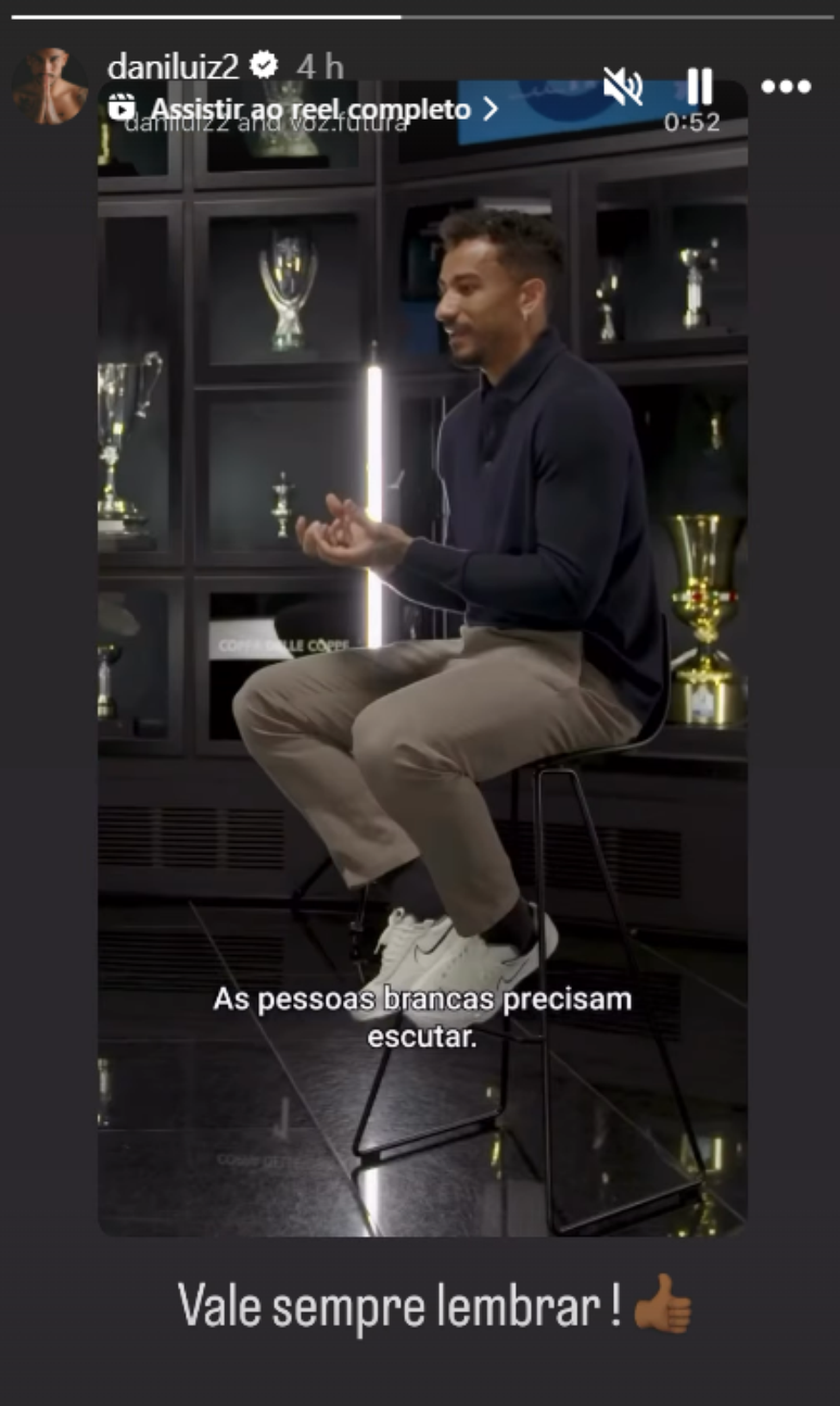 Danilo faz publica&ccedil;&atilde;o nas redes sociais