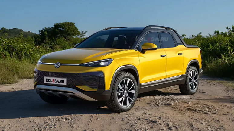 Proje&ccedil;&atilde;o da picape Volkswagen Tukan feita pelo site russo Kolesa