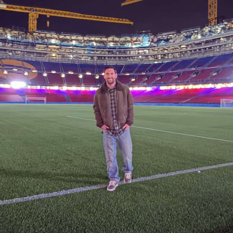 Lionel em visita ao Camp Nou. 