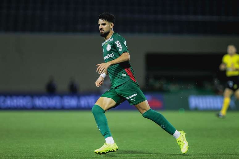 Flaco L&oacute;pez (Palmeiras) durante jogo contra o Guarani, no dia 15.02.2026