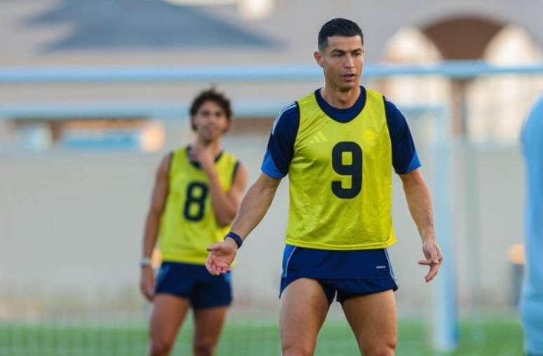Divulga&ccedil;&atilde;o/Al-Nassr - Legenda: Cristiano Ronaldo durante treino no Al-Nassr