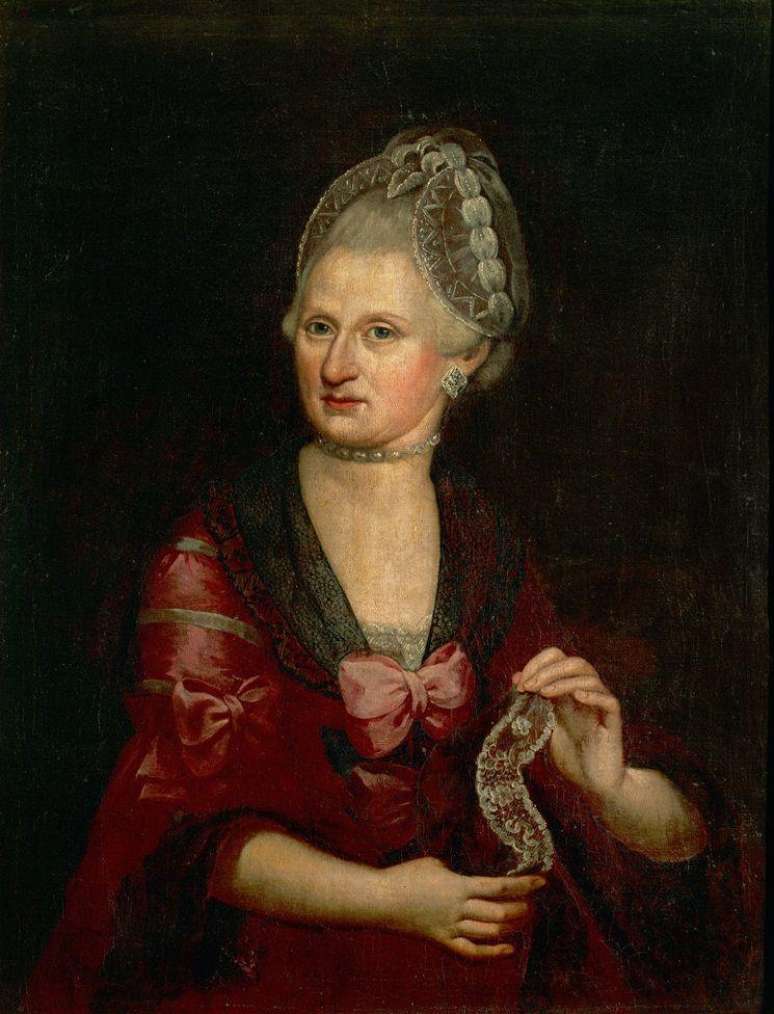 Anna Maria Mozart, m&atilde;e de Nannerl e Wolfgang, em uma pintura provavelmente do artista Pietro Antonio Lorenzoni