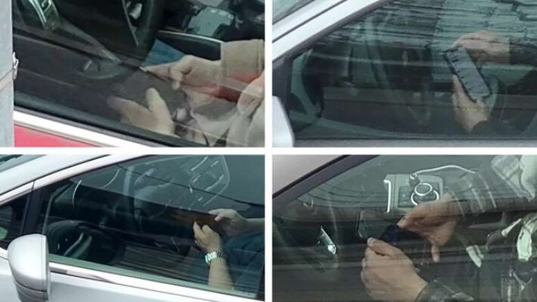 Flagras de celular ao volante