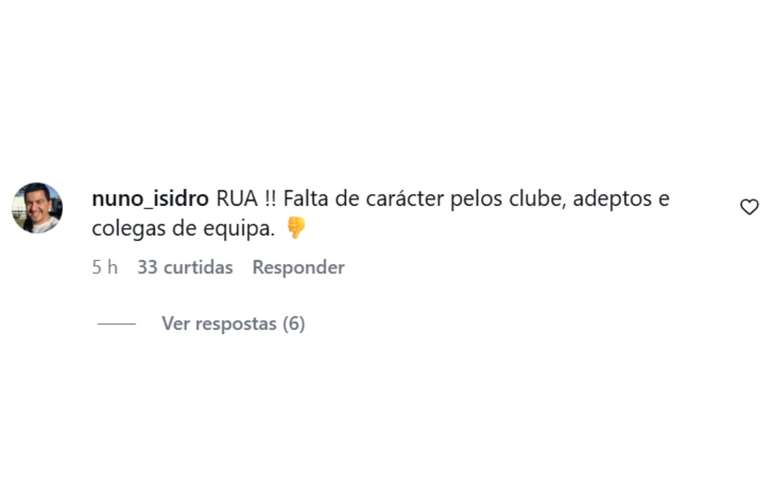 Torcedor inflama ataque &agrave;s redes de jogador e cobra sa&iacute;da do Benfica &ndash;