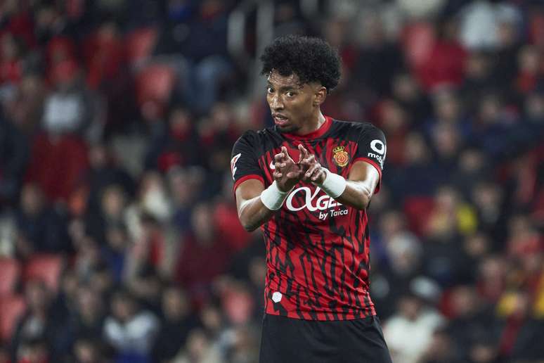 Johan Mojica durante partida do Mallorca 