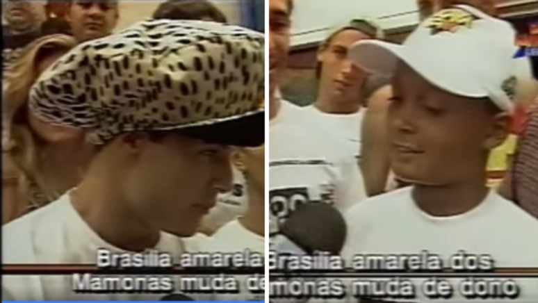 Dinho brinca com Herbert na entrega do pr&ecirc;mio