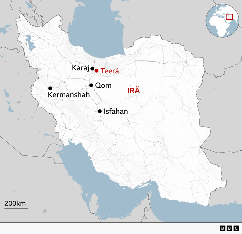 Mapa mostra cidades atingidas por ataques no Ir&atilde;