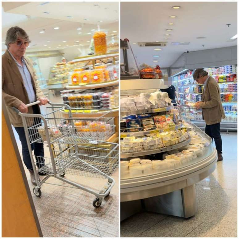 O chef conhecido por programas deTV como 'Di&aacute;rio de Olivier' e 'Bake Off Brasil' fez suas compras tranquilamente
