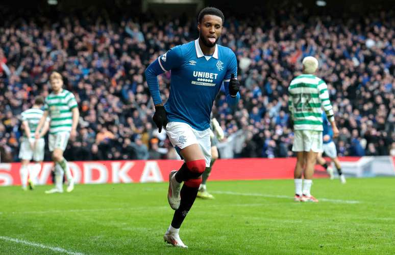 Chermiti comemora seu segundo gol no cl&aacute;ssico com o Celtic &ndash; Foto de Ian MacNicol/Getty Images