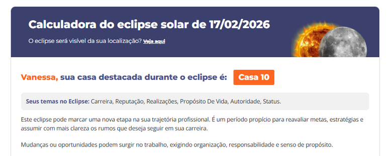 calculadora de eclipse solar 17/02/2026 do personare
