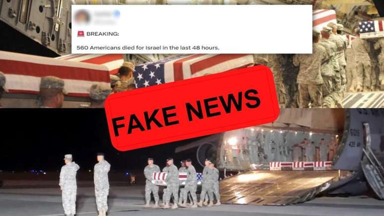 Imagens falsas postadas nas redes sociais afirmam que 560 soldados americanos foram mortos nas &uacute;ltimas 48 horas.